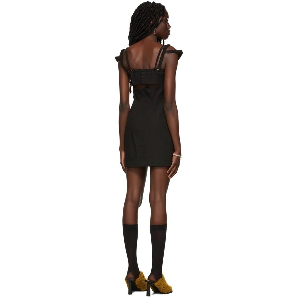 Jacquemus La Robe Kibo Black Linen Cutout Corset Bustier Sleeveless Mini Dress - Picture 6 of 11